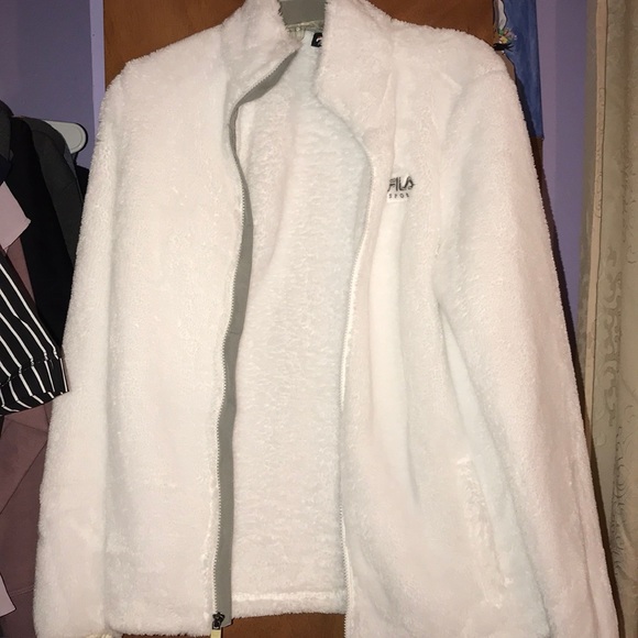 fuzzy fila jacket